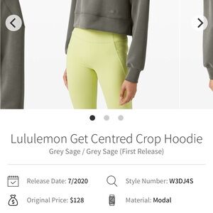 Lululemon Get Centered Crop Hoodie